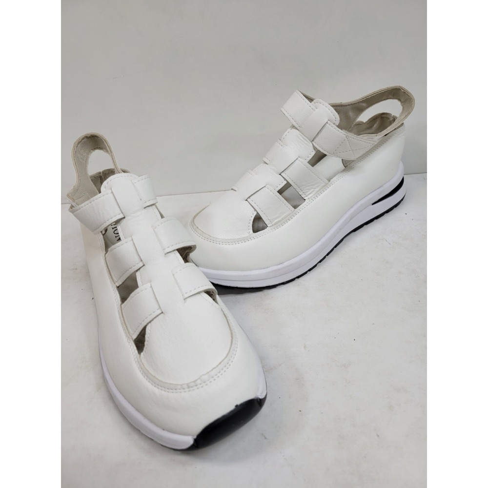 White Fisherman Sport Sandals Womens Sz 11 Hook Loop Platform  Casual NWOB COMFY